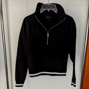 JCREW NWOT! Half-Zip Jacket Sport Stripe Black XS